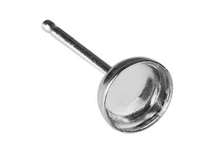Asta Di Supporto Per Cabochon Da 4 Mm, Argento 925, Confezione Da 3 Paia