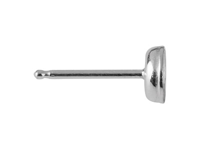 Asta Di Supporto Per Cabochon Da 4 Mm, Argento 925, Confezione Da 3 Paia - Immagine Standard - 2