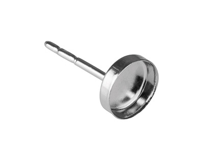 Asta Di Supporto Per Cabochon Da 5 Mm, Argento 925, Confezione Da 3 Paia