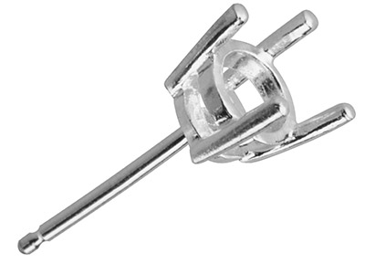Asta Chaton 4 Artigli Per Pietra Da5 Mm, Argento 925, Per Pezzo