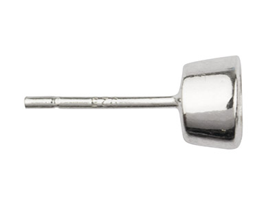 Stelo Chaton Con Incastonatura Chiusa 5 Mm, Argento 925, Confezione Da5 Paia - Immagine Standard - 3
