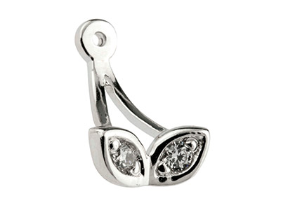Gioielli Da Lobo Per Sistemi Auricolari Da 14 Mm, Argento 925 E Zirconi, La Coppia Argento 925