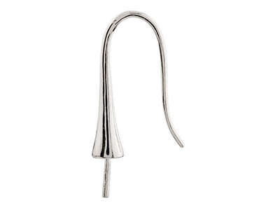 Gancio In Filo Con Terminale A Campana 4 Mm, Argento 925, Coppia