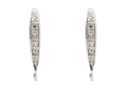 Gancio Filo Con Anello, Argento 925e Zirconi, Coppia - Immagine Standard - 2