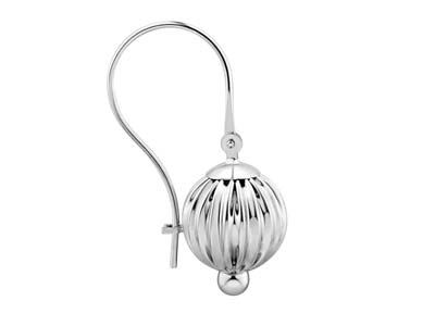 Gancio In Filo Con Pallina Ondulata10 Mm, Argento 925, Al Pezzo