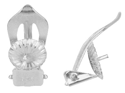 Coppia Di Clip Per Orecchino Con Coppetta, Per L'inserimento Di Charm O Perle Da 8,5 A 11 Mm, 8 Mm, Argento 925 - Immagine Standard - 1