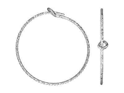 Orecchini A Cerchio Con Perline Brillanti, 20 mm, Argento 925, Confezione Da 6 - Immagine Standard - 1