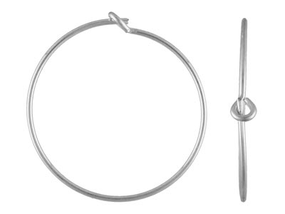 Orecchini A Cerchio Con Perline, 20 mm, Argento 925, Confezione Da 6 - Immagine Standard - 1