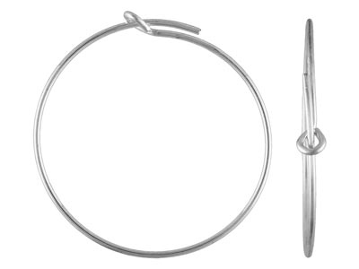 Orecchini A Cerchio Con Perline, 25 mm, Argento 925, Confezione Da 6 - Immagine Standard - 1