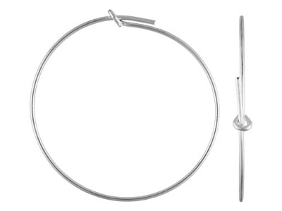 Creolo Con Chiusura A Gancio, 30 Mm, Argento 925, Sacchetto Da 3 Paia - Immagine Standard - 1