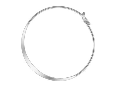 Orecchino A Cerchio Con Filo Piattoda 25 Mm, Argento 925, Confezione Da 3 Paia