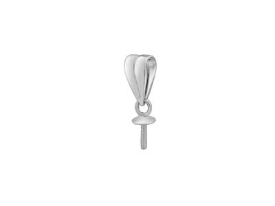 Portagioie Scanalata Per Perla, Calotta Da 3 Mm, Argento 925