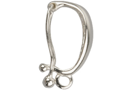 Clip Con Anello Da 14 Mm, Apertura Interna Da 5,5 Mm, Argento 925
