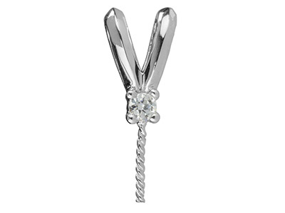 Asola Con Stelo 11,6 Mm, Argento 925 Con Zirconi - Immagine Standard - 2