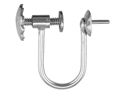 Sistema Per Orecchie A Vite Non Forate, Cappuccio Da 4 Mm, Argento 925, Ciascuno