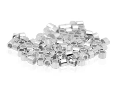 Confezione Da 12 Schiaccini A Tubo Beadalon, Diametro Interno 1,3 Mm, Lunghezza 2 Mm, Argento 925 - Immagine Standard - 2