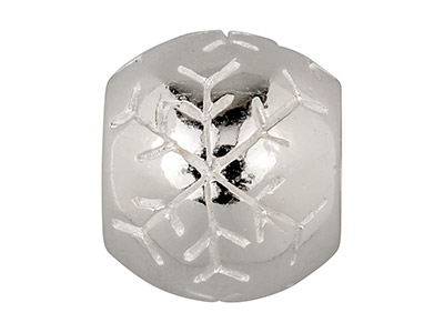 Ciondolo A Sfera Con Motivo Fiocco Di Neve Inciso, Argento 925 - Immagine Standard - 2