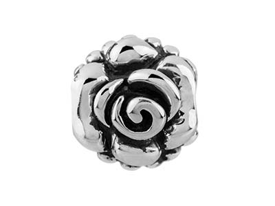 Charm Sfera, Motivo Rosa 10 Mm, Argento 925