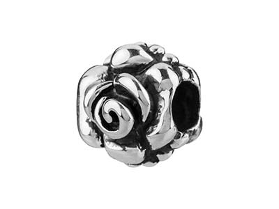 Charm Sfera, Motivo Rosa 10 Mm, Argento 925 - Immagine Standard - 2