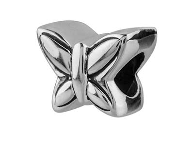 Perlina Per Charm A Forma Di Farfalla, Argento 925 - Immagine Standard - 2