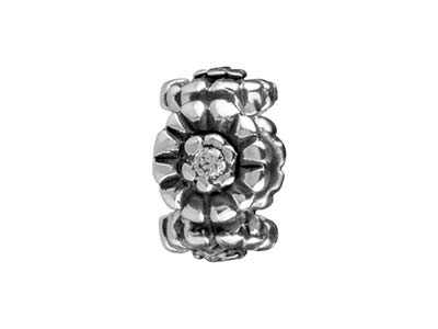 Ciondolo A Sfera, Motivo Fiore 8,80mm, Argento 925