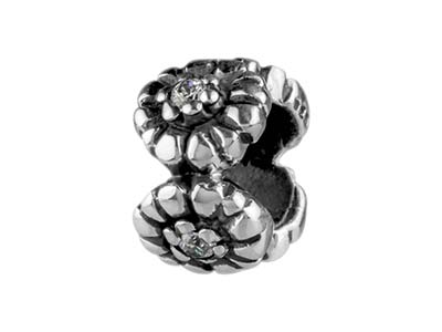 Perlina Per Charm A Forma Di Fiore, Argento 925 - Immagine Standard - 2