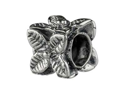 Charm A Forma Di Sfera, Motivo Floreale Quadrato 8,80 Mm, Argento 925 - Immagine Standard - 2