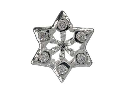 Charm A Forma Di Sfera, Motivo Fiocco Di Neve 10,50 Mm, Argento 925