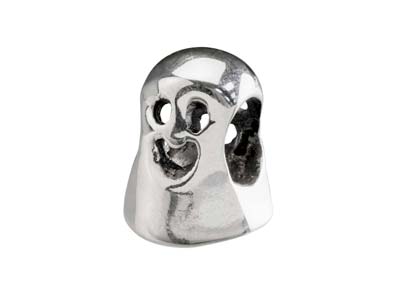 Charm A Forma Di Sfera, Motivo Fantasma 10,30 X7,80 Mm, Argento 925 - Immagine Standard - 2