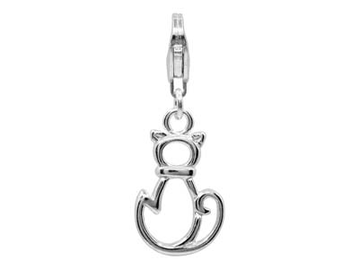 St Sil Cat Design Charm With Carabiner Trigger Clasp