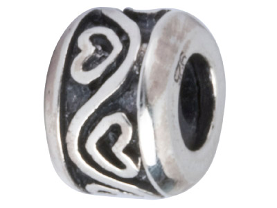Distanziatore Decorativo, Motivo Cuore, 9,10 Mm, Argento 925