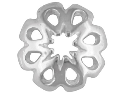 Calotta Traforata Da 8 MM Per Perla, 8 Petali, Argento 925