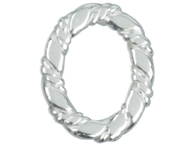 Connettore Ovale Intrecciato 10 Mm,argento 925, Sacchetto Da 6