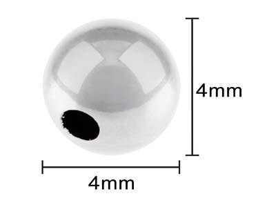 Sfera Liscia 2 Fori 4 Mm, Argento 925 Ref. 4800, Busta Da 20 - Immagine Standard - 3