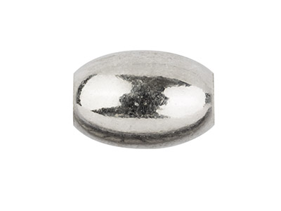 Perla Ovale A 2 Fori 6 Mm, Argento 925