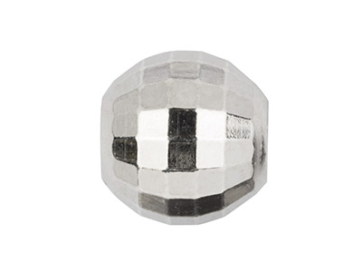 Perla Sfaccettata A 2 Fori 3 Mm, Argento 925