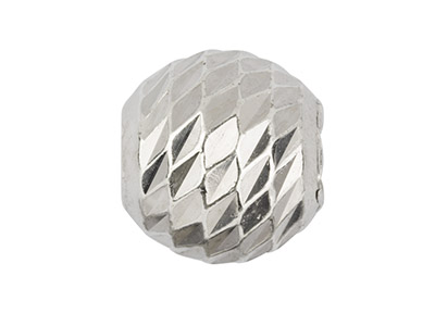 Pallina Sfaccettate Diamantate A 2 Fori 4 Mm, Argento 925