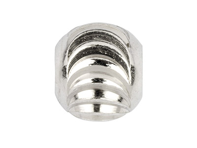 Pallina Tonda Rigata A 2 Fori 10 Mm, Argento 925