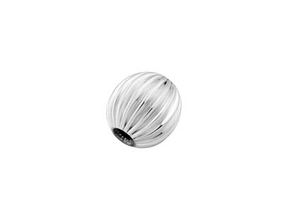 Sfera Striata A 2 Fori 4 Mm, Argento 925, Sacchetto Da 5