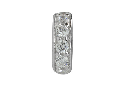 Distanziatore Per Perle Da 6 Mm, Argento 925 Con Zirconi - Immagine Standard - 3