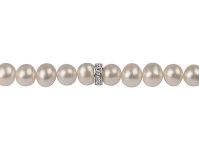 Distanziatore Per Perle Da 6 Mm, Argento 925 Con Zirconi - Immagine Standard - 4