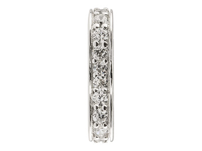 Distanziatore Doppio Per Perle 7x13mm, Argento 925 Con Zirconi - Immagine Standard - 3