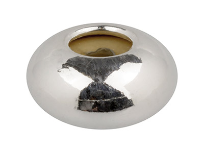 Fermo A Sfera A Forma Di Ellisse 6 MM 2 Fori, Cuore In Silicone, Argento 925