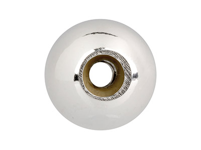 Fermo A Sfera A Forma Di Ellisse 6 MM 2 Fori, Cuore In Silicone, Argento 925 - Immagine Standard - 2
