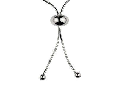 Fermo A Sfera A Forma Di Ellisse 6 MM 2 Fori, Cuore In Silicone, Argento 925 - Immagine Standard - 3