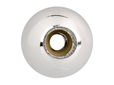 Perlina Stopper A Forma Di Ellisse 8 MM 2 Fori, Anima In Silicone, Argento 925 - Immagine Standard - 2