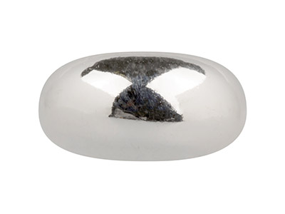 Perlina Stopper A Forma Di Ellisse 8 MM 2 Fori, Anima In Silicone, Argento 925 - Immagine Standard - 4