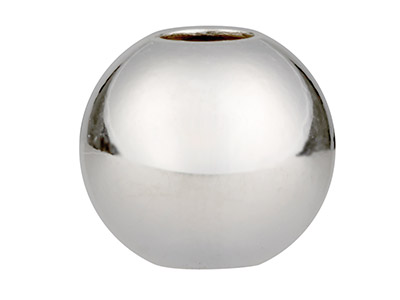Perlina Stopper 6 MM 2 Fori, Anima In Silicone, Argento 925