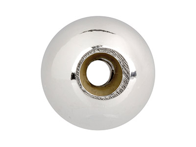 Perlina Stopper 6 MM 2 Fori, Anima In Silicone, Argento 925 - Immagine Standard - 2