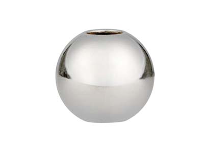 Perlina Rotonda Con Fermo In Silicone, 10mm, Argento 925